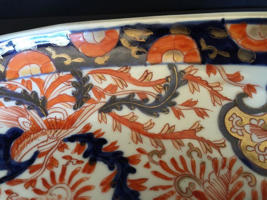 Japanese Imari Porcelain Large Serving Dish [Photo 10]