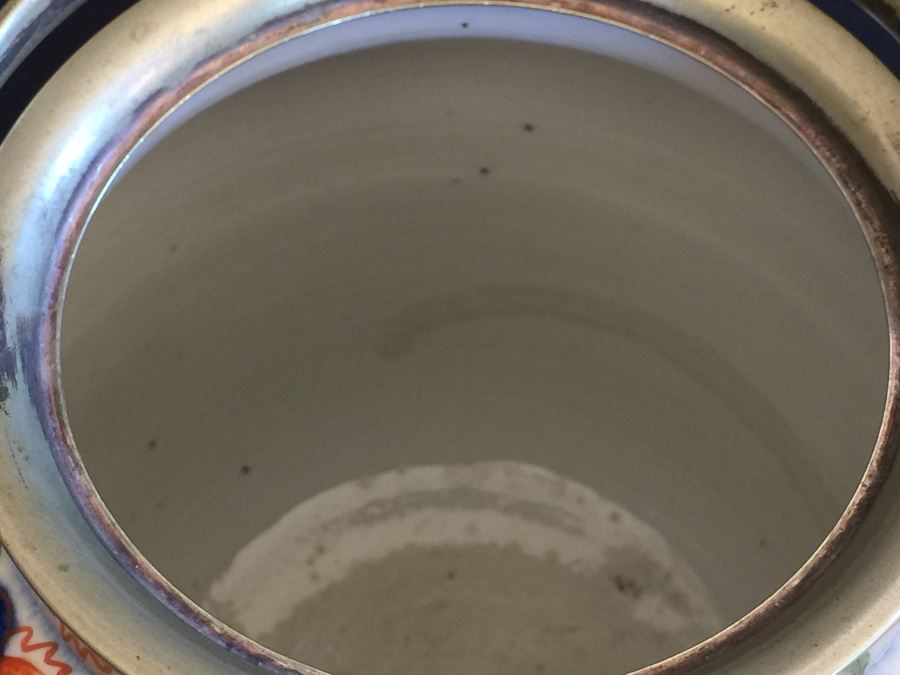 Japanese Imari Porcelain Jar With Metal Lid [Photo 8]