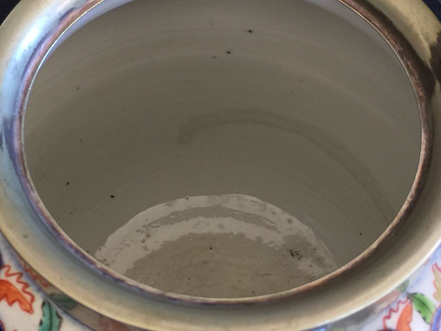 Japanese Imari Porcelain Jar With Metal Lid [Photo 7]