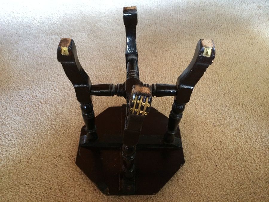 Hand Painted Black Asian Stool [Photo 4]