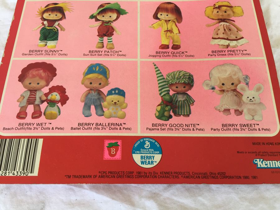 Strawberry Shortcake Berry Wear Doll Outfits Clothes Kenner 1981 New On Card [Photo 9]
