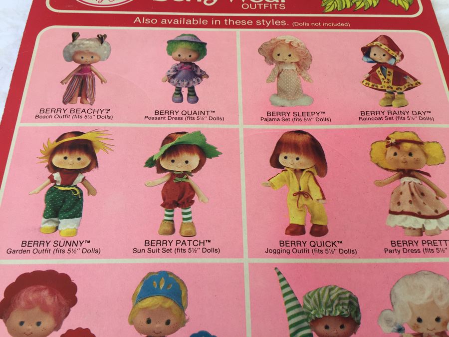 Strawberry Shortcake Berry Wear Doll Outfits Clothes Kenner 1981 New On Card [Photo 8]