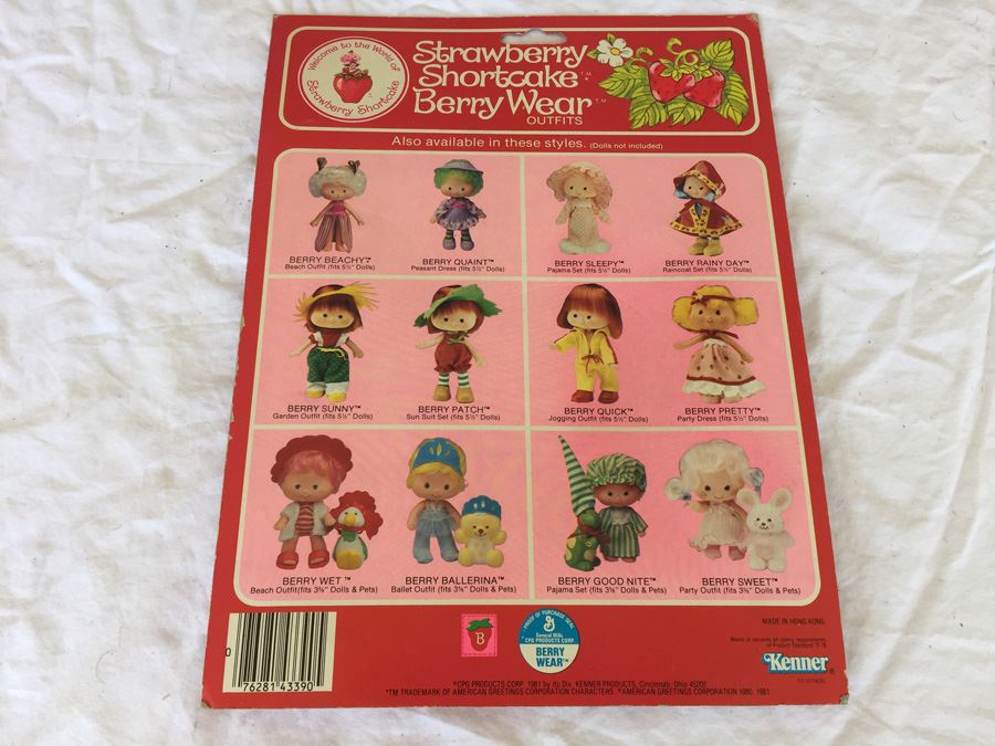 Strawberry Shortcake Berry Wear Doll Outfits Clothes Kenner 1981 New On Card [Photo 6]