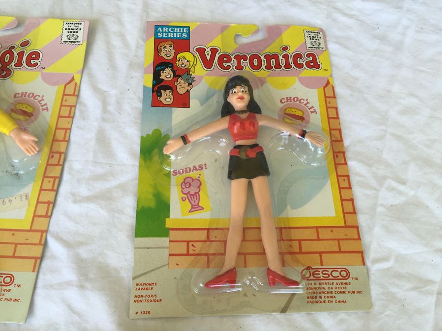 Archie Series Bendables Of Archie, Veronica And Reggie Jesco 1989 Archie Comic Publications New On Card [Photo 7]