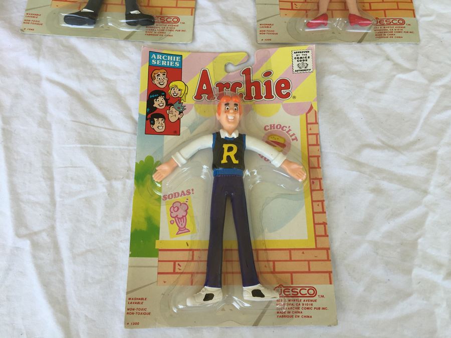 Archie Series Bendables Of Archie, Veronica And Reggie Jesco 1989 Archie Comic Publications New On Card [Photo 2]