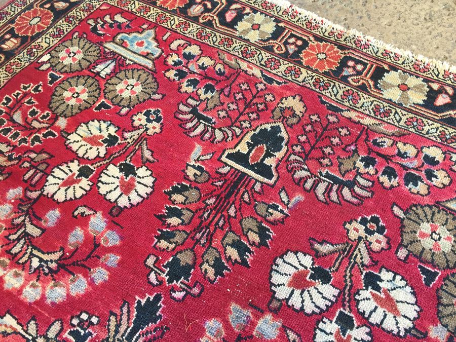 Vintage Hand Knotted Wool Persian Rug 59' x 40' [Photo 9]