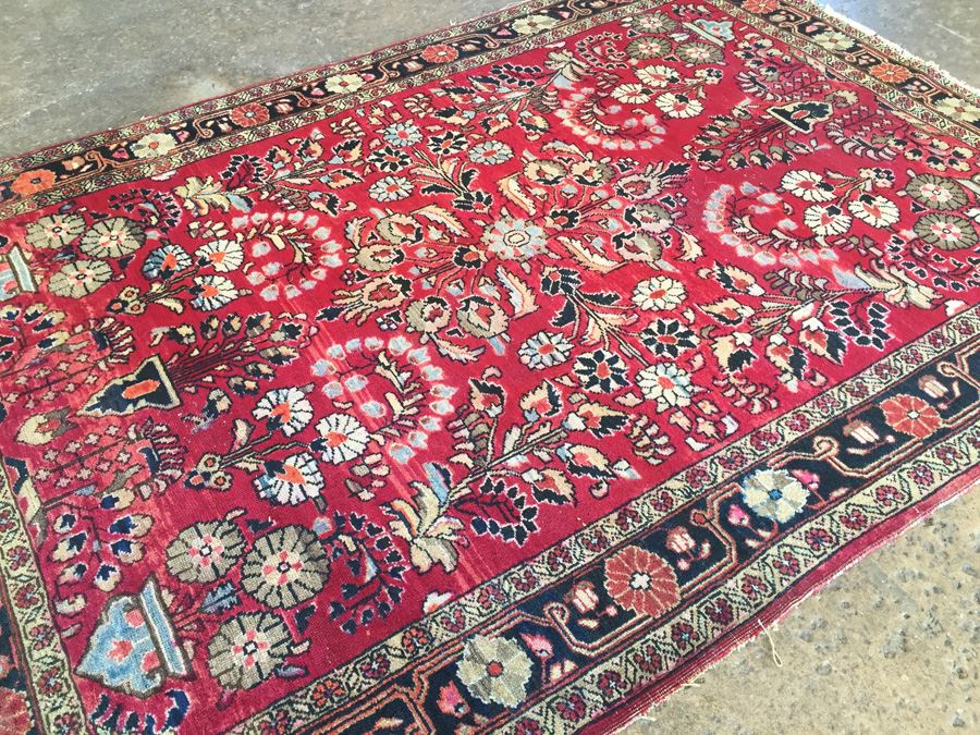 Vintage Hand Knotted Wool Persian Rug 59' x 40' [Photo 4]