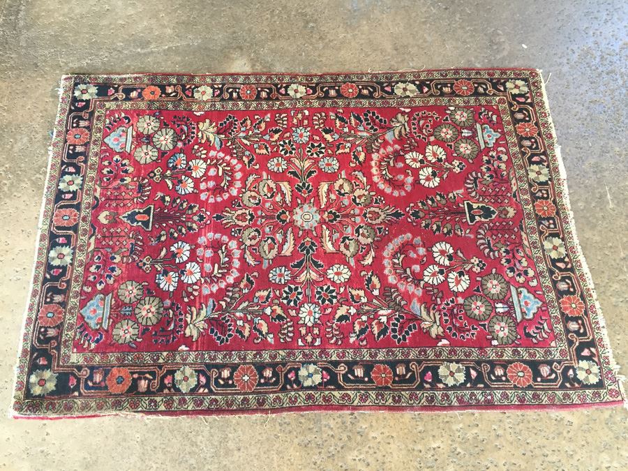 Vintage Hand Knotted Wool Persian Rug 59' x 40'