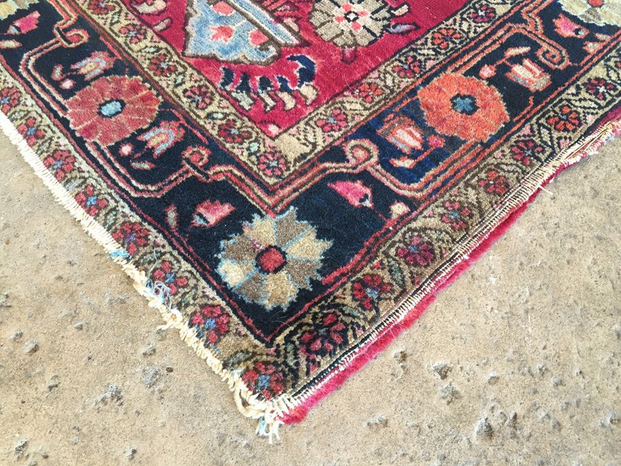 Vintage Hand Knotted Wool Persian Rug 59' x 40' [Photo 6]
