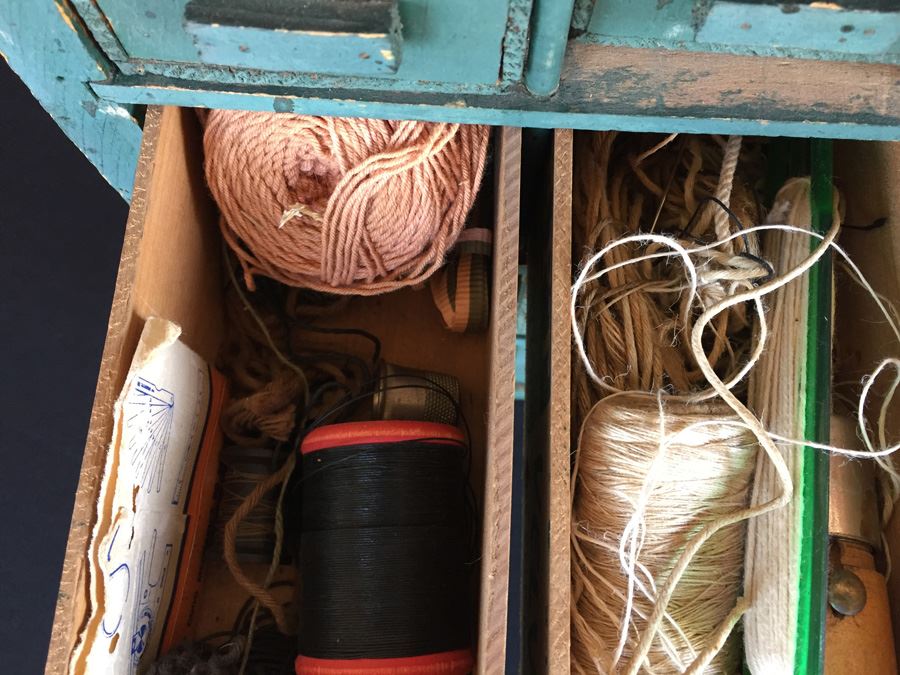 Vintage Folk Art Cabinet Made From Old Kraft Cheese Company Boxes Filled With Tools And Goodies [Photo 11]
