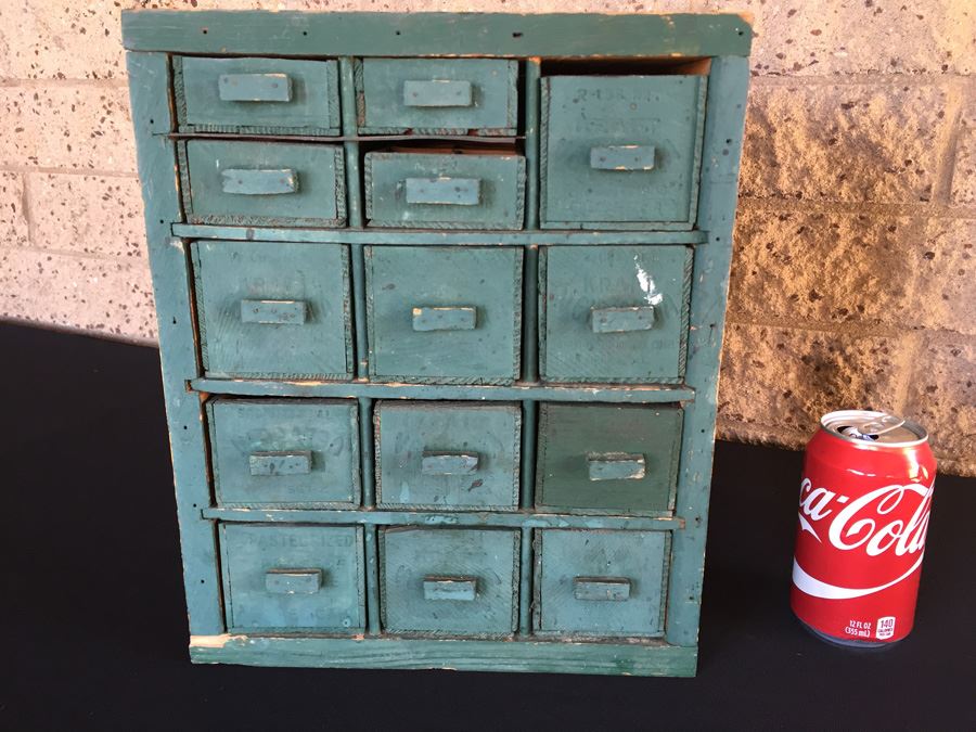 Vintage Folk Art Cabinet Made From Old Kraft Cheese Company Boxes Filled With Tools And Goodies [Photo 1]