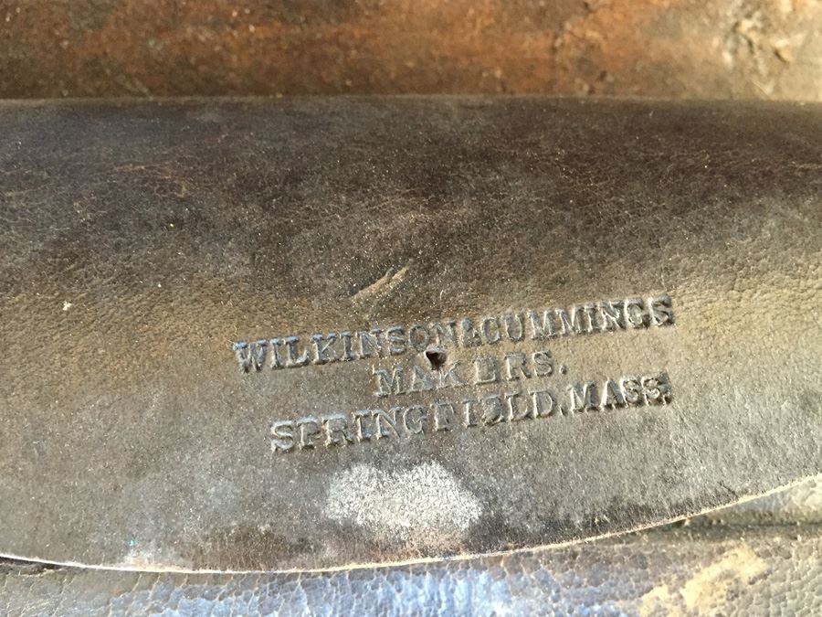 Antique Military Leather Pouch Cartridge Box Maker “WILKINSON & CUMMINGS, SPRINGFIELD, MASS.' With Brass U.S. Military Eagle Emblem Museum Piece [Photo 18]