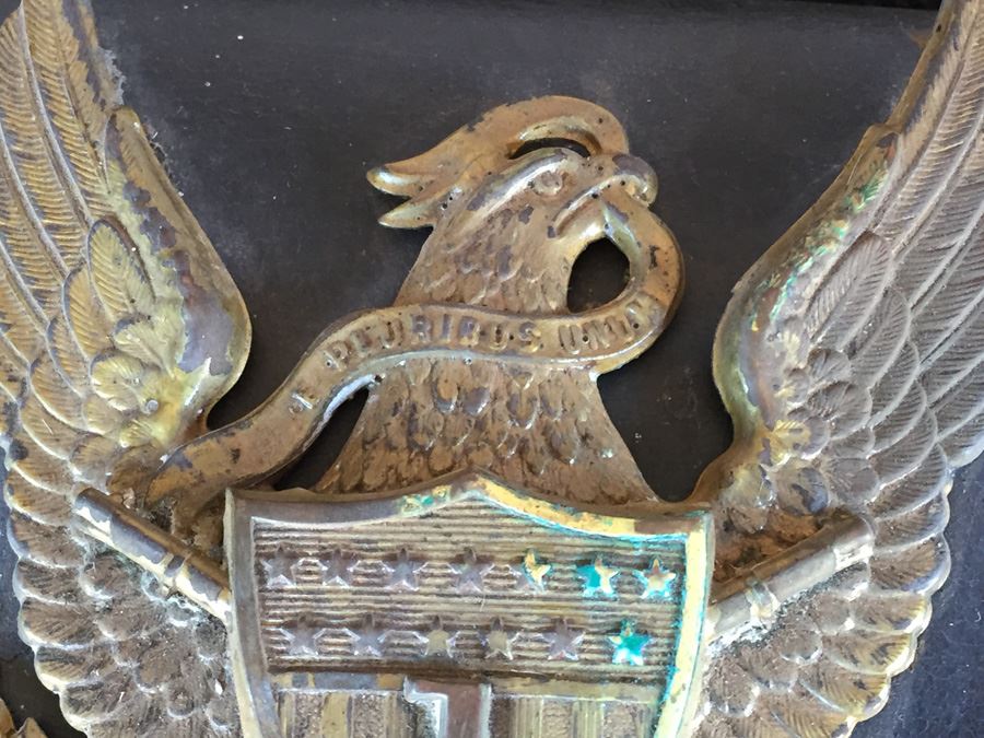 Antique Military Leather Pouch Cartridge Box Maker “WILKINSON & CUMMINGS, SPRINGFIELD, MASS.' With Brass U.S. Military Eagle Emblem Museum Piece [Photo 6]