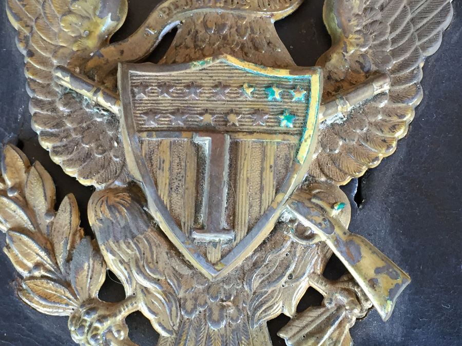 Antique Military Leather Pouch Cartridge Box Maker “WILKINSON & CUMMINGS, SPRINGFIELD, MASS.' With Brass U.S. Military Eagle Emblem Museum Piece [Photo 5]