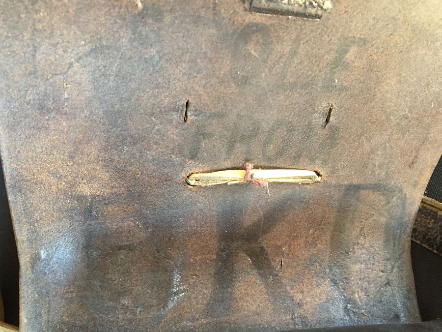 Antique Military Leather Pouch Cartridge Box Maker “WILKINSON & CUMMINGS, SPRINGFIELD, MASS.' With Brass U.S. Military Eagle Emblem Museum Piece [Photo 17]