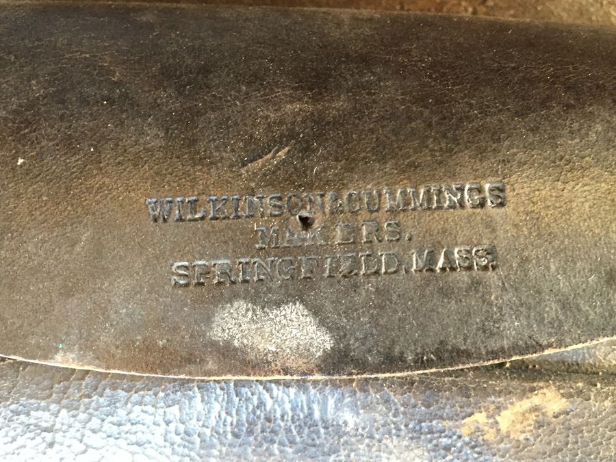 Antique Military Leather Pouch Cartridge Box Maker “WILKINSON & CUMMINGS, SPRINGFIELD, MASS.' With Brass U.S. Military Eagle Emblem Museum Piece [Photo 4]