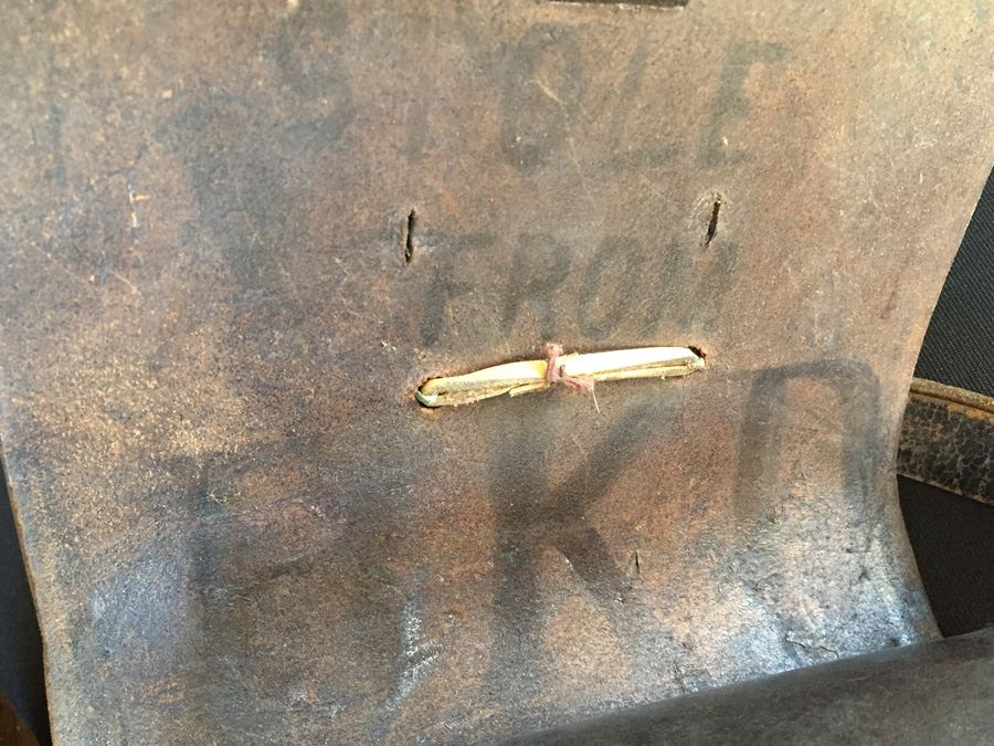 Antique Military Leather Pouch Cartridge Box Maker “WILKINSON & CUMMINGS, SPRINGFIELD, MASS.' With Brass U.S. Military Eagle Emblem Museum Piece [Photo 16]