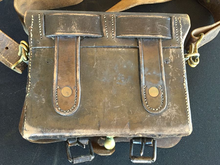 Antique Military Leather Pouch Cartridge Box Maker “WILKINSON & CUMMINGS, SPRINGFIELD, MASS.' With Brass U.S. Military Eagle Emblem Museum Piece [Photo 3]