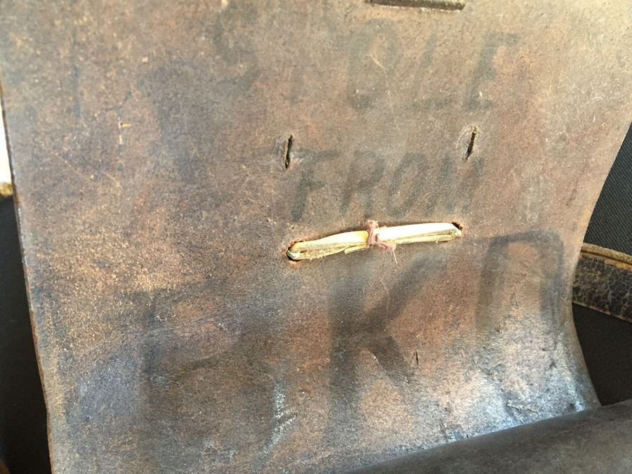 Antique Military Leather Pouch Cartridge Box Maker “WILKINSON & CUMMINGS, SPRINGFIELD, MASS.' With Brass U.S. Military Eagle Emblem Museum Piece [Photo 15]