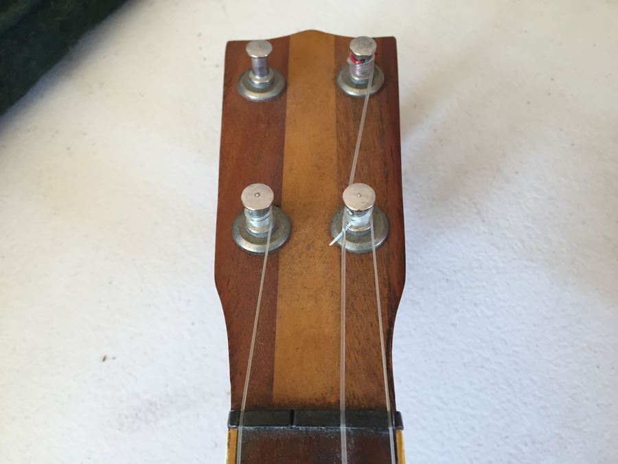 Vintage Probably 1920's Custom Columbia Ukulele With Case And Strings Custom Inlay Work [Photo 13]