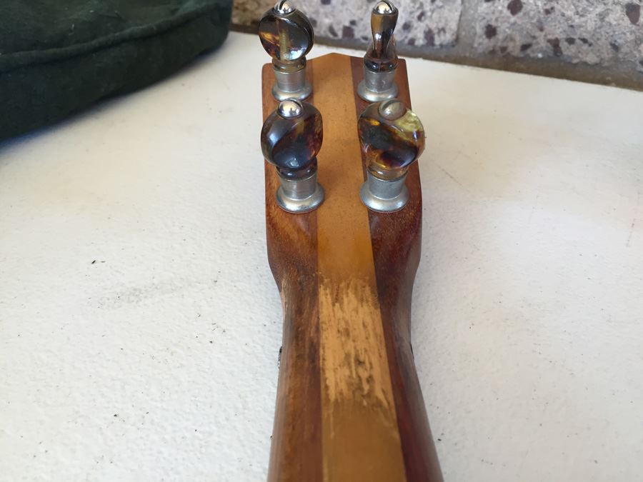 Vintage Probably 1920's Custom Columbia Ukulele With Case And Strings Custom Inlay Work [Photo 19]