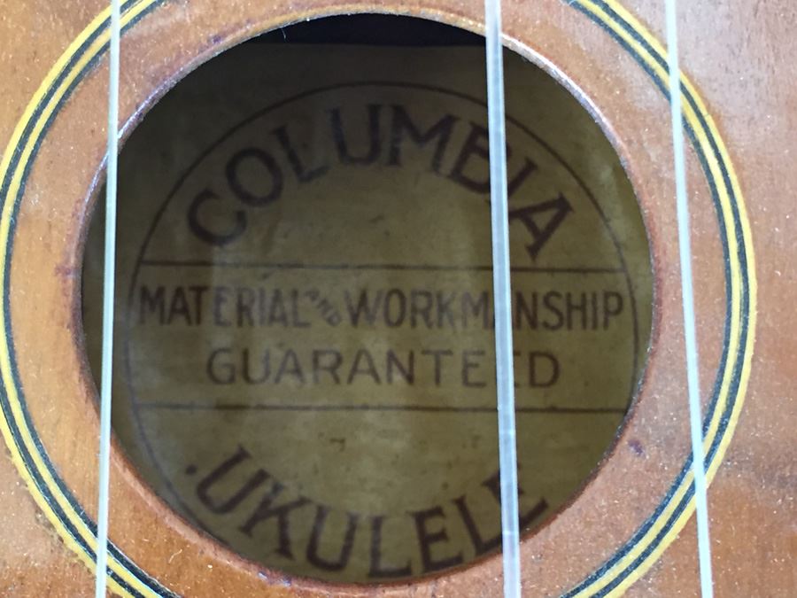 Vintage Probably 1920's Custom Columbia Ukulele With Case And Strings Custom Inlay Work [Photo 8]