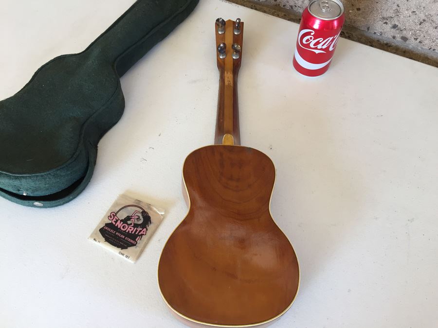 Vintage Probably 1920's Custom Columbia Ukulele With Case And Strings Custom Inlay Work [Photo 14]