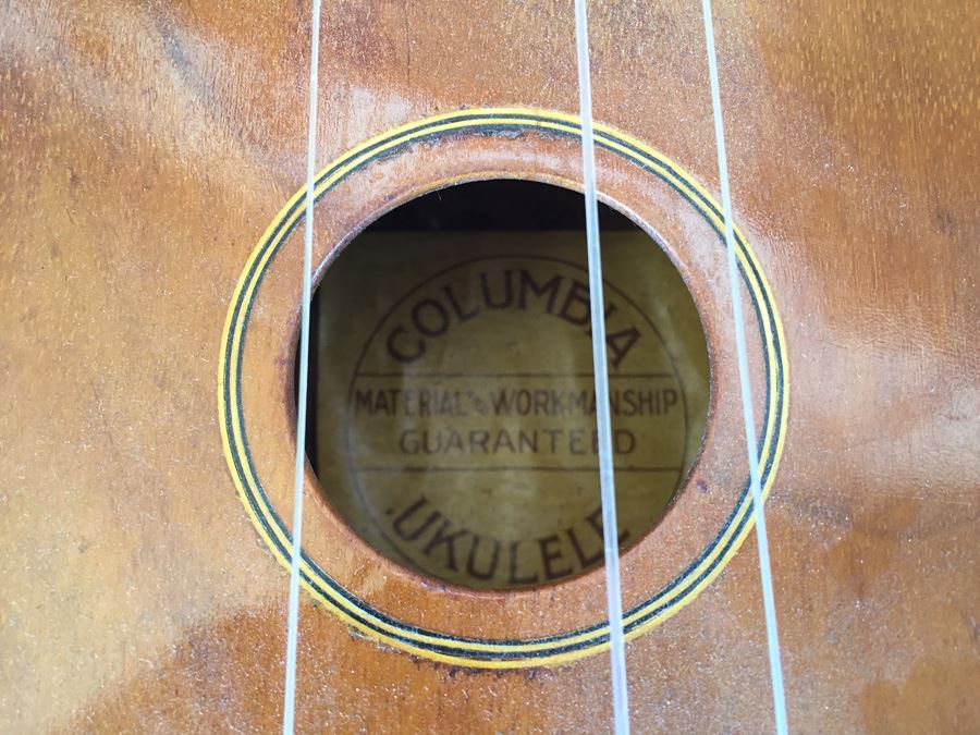 Vintage Probably 1920's Custom Columbia Ukulele With Case And Strings Custom Inlay Work [Photo 7]