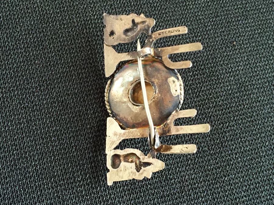 Pair Of Vintage Sterling Silver Brooches Pins Cactus [Photo 10]