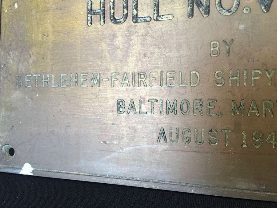 HEAVY Copper Brass Bronze Hull Identification Plate From Actual Ship NASHUA VICTORY 1945 [Photo 6]