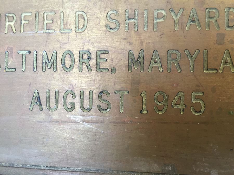 HEAVY Copper Brass Bronze Hull Identification Plate From Actual Ship NASHUA VICTORY 1945 [Photo 5]