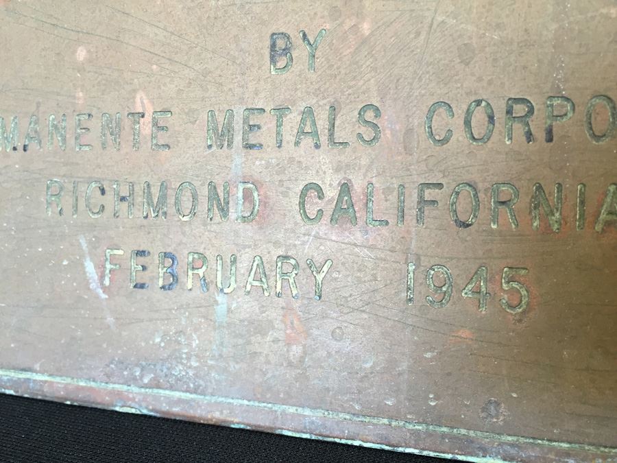 HEAVY Copper Brass Bronze Hull Identification Plate From Actual Ship S.S. CLEARWATER VICTORY 1945 [Photo 7]