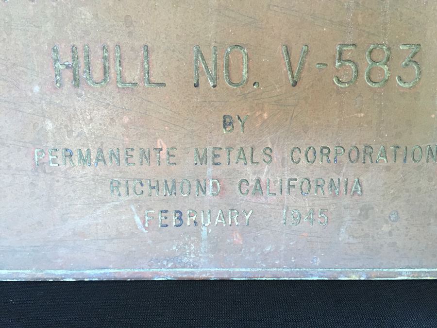 HEAVY Copper Brass Bronze Hull Identification Plate From Actual Ship S.S. CLEARWATER VICTORY 1945 [Photo 3]