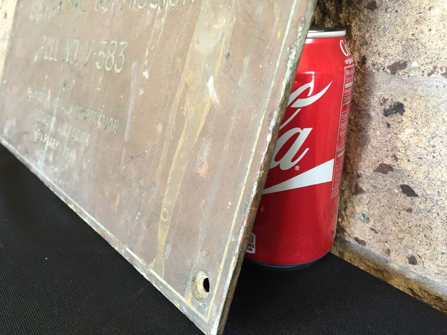 HEAVY Copper Brass Bronze Hull Identification Plate From Actual Ship S.S. CLEARWATER VICTORY 1945 [Photo 4]