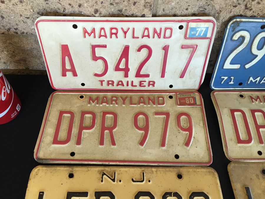 Huge Lot Of Vintage License Plates From Maryland And New Jersey [Photo 4]