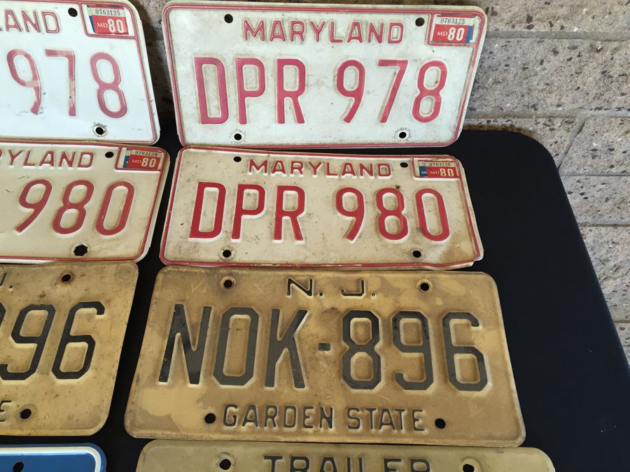 Huge Lot Of Vintage License Plates From Maryland And New Jersey [Photo 9]