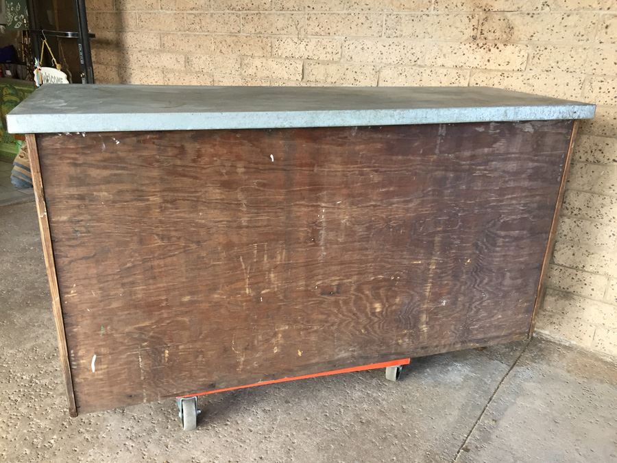 Industrial Rustic Dresser Workbench With Galvanized Metal Top [Photo 11]