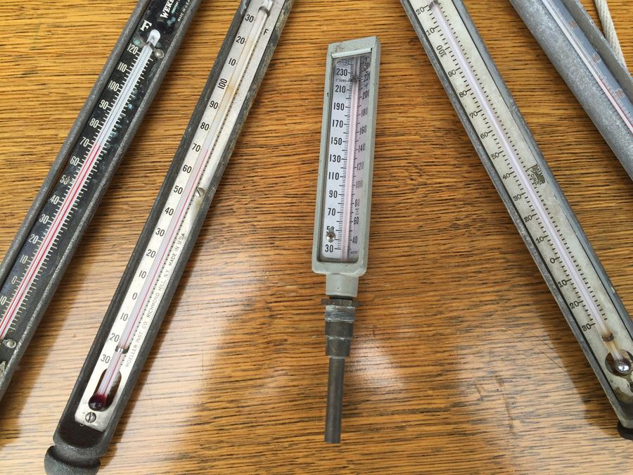 (5) Vintage Industrial Thermometers From Weksler, Moeller Inst. Co. & Palmer - U.S. Maritime Commision Military Grade Nautical Ship [Photo 10]