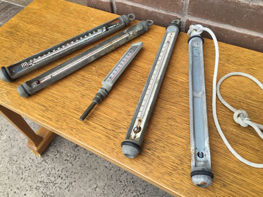 (5) Vintage Industrial Thermometers From Weksler, Moeller Inst. Co. & Palmer - U.S. Maritime Commision Military Grade Nautical Ship [Photo 18]