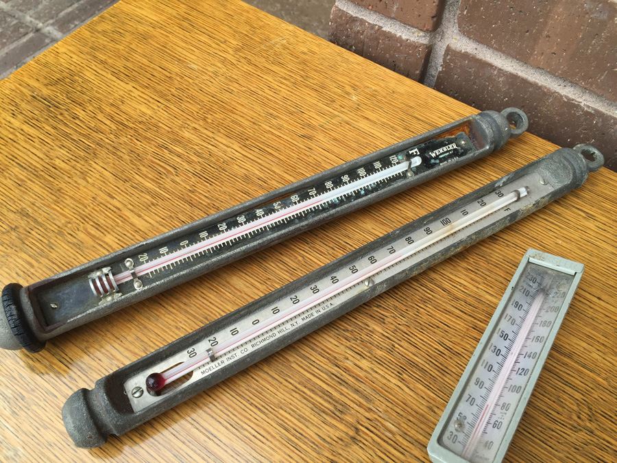 (5) Vintage Industrial Thermometers From Weksler, Moeller Inst. Co. & Palmer - U.S. Maritime Commision Military Grade Nautical Ship [Photo 8]