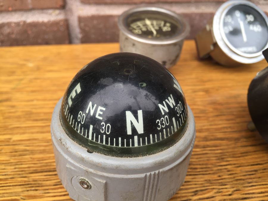 Vintage Gauge And Mobile Compass Airguide Lot - Simpson, Marsh Instrument Company [Photo 5]