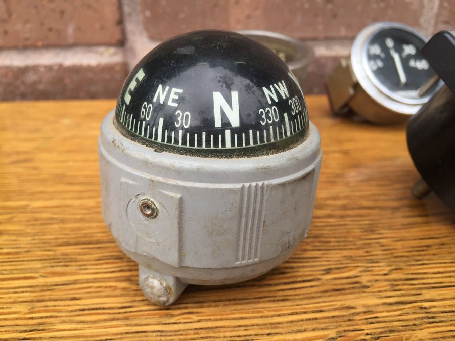 Vintage Gauge And Mobile Compass Airguide Lot - Simpson, Marsh Instrument Company [Photo 2]