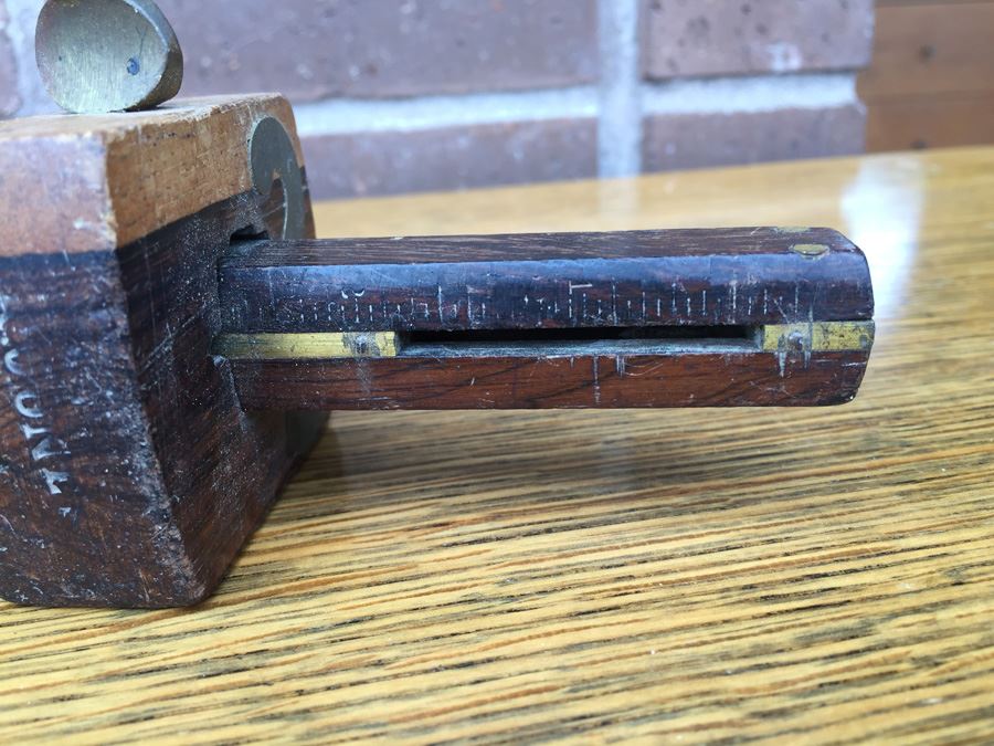Vintage Wood And Brass Marking Gauge Patent Oct 22 1872 [Photo 2]