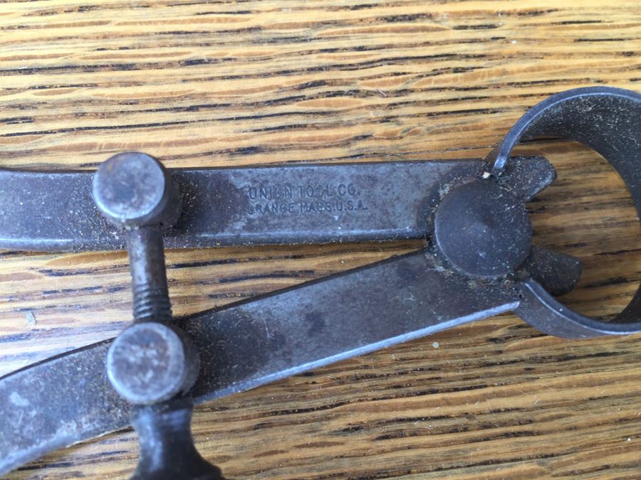 Vintage Automobile Piston Compression Tester With Original Box Allstate No. 8072 And Vintage Calipers Union Tool Company Orange Mass [Photo 7]