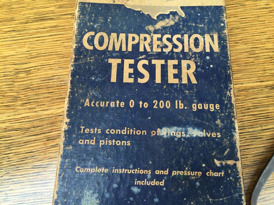Vintage Automobile Piston Compression Tester With Original Box Allstate No. 8072 And Vintage Calipers Union Tool Company Orange Mass [Photo 4]
