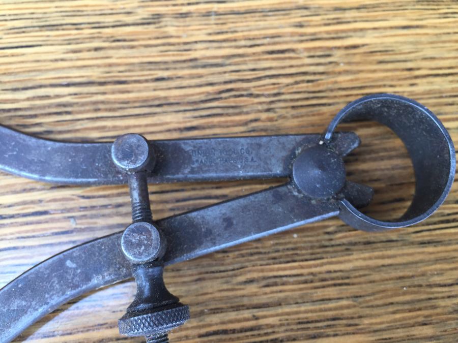 Vintage Automobile Piston Compression Tester With Original Box Allstate No. 8072 And Vintage Calipers Union Tool Company Orange Mass [Photo 8]