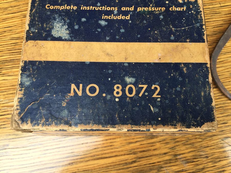 Vintage Automobile Piston Compression Tester With Original Box Allstate No. 8072 And Vintage Calipers Union Tool Company Orange Mass [Photo 5]