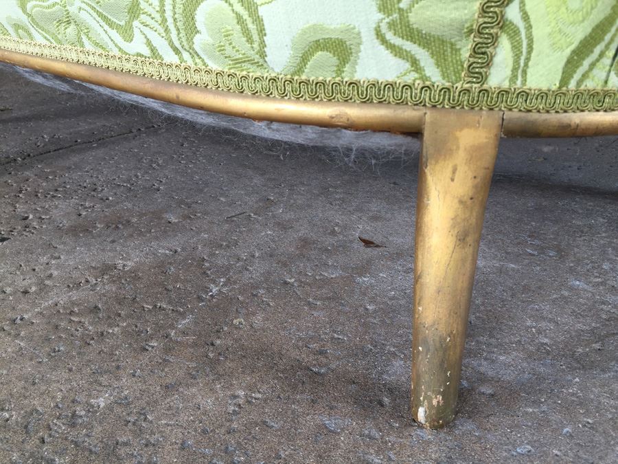 Beautiful Antique Italian Gilt Wood Upholstered Rococo Settee Sofa [Photo 15]