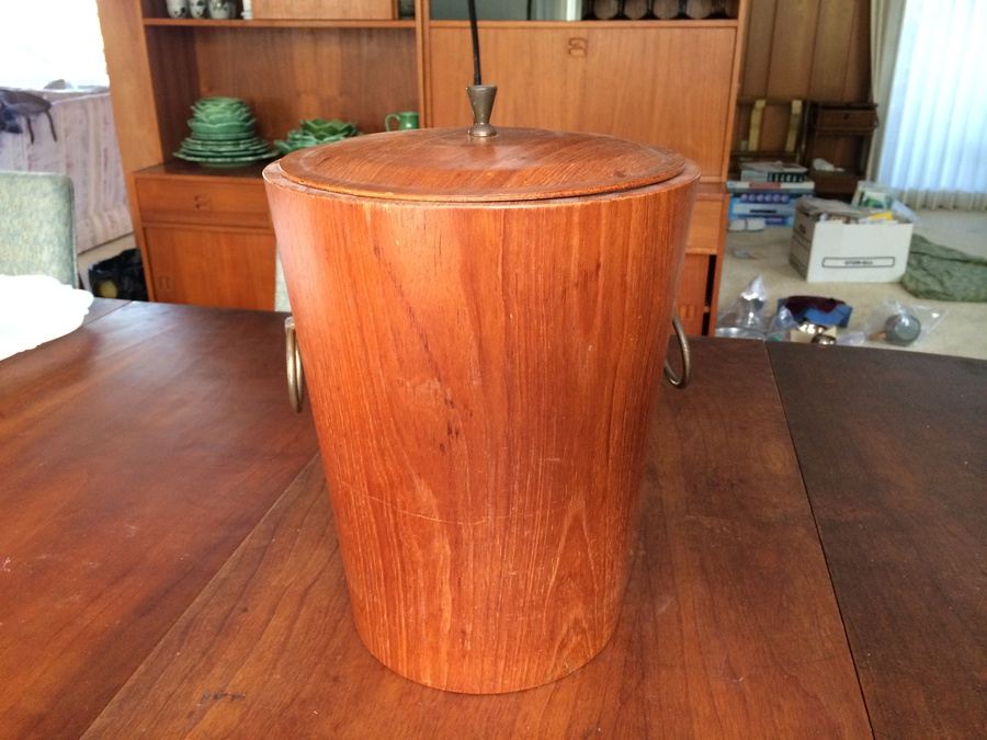 Sweden Mid-Century Teak Ice Bucket Servex [Photo 3]
