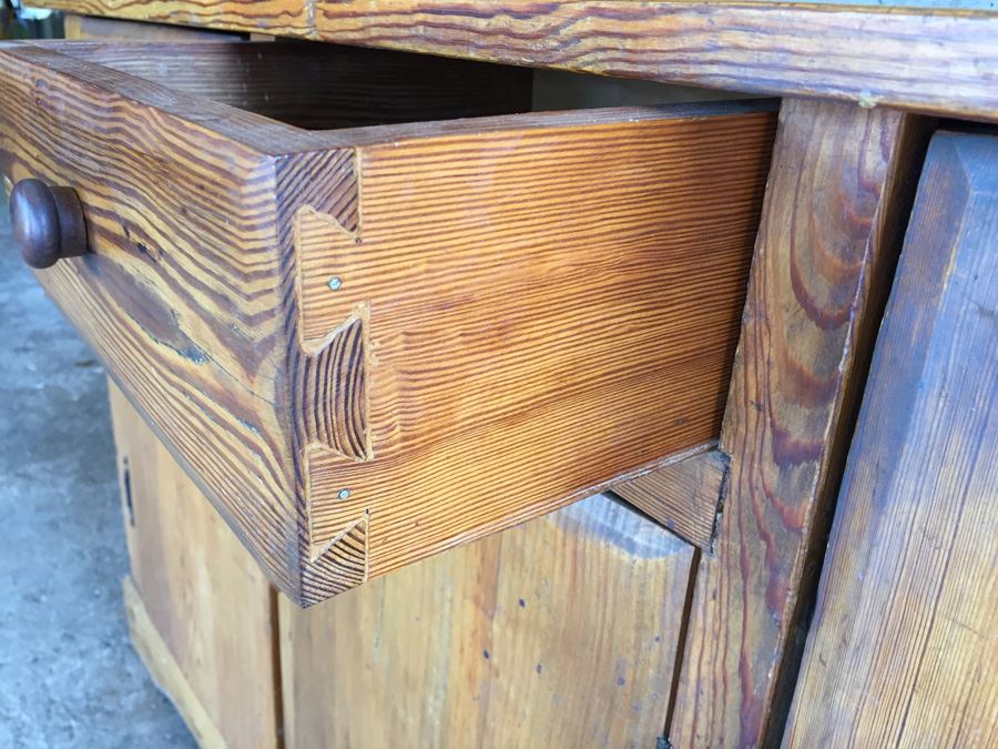 Primitive Pine Hand Made China Cabinet [Photo 3]